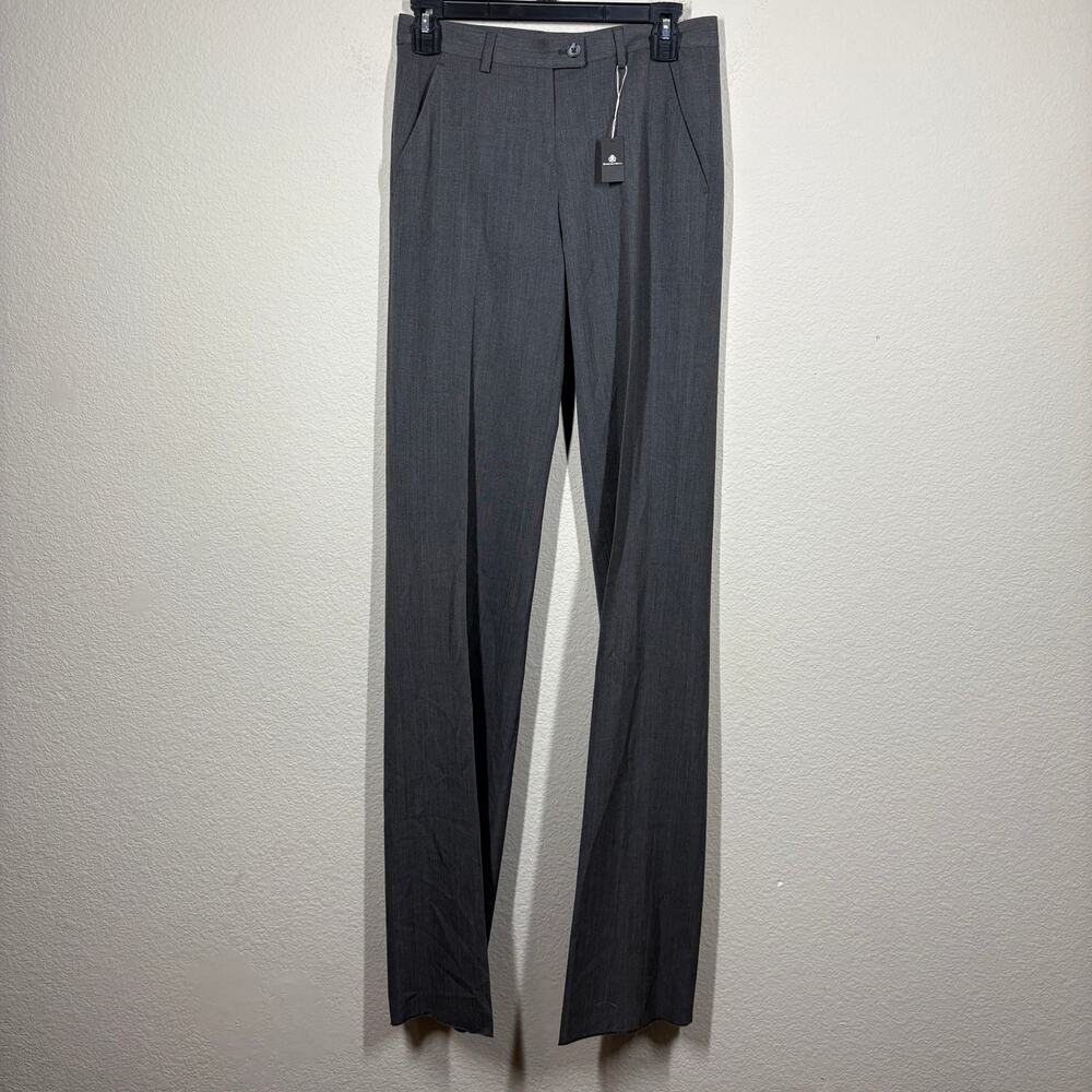Domenico Vacca 40/4 US Wool Blend Dress Pants Grays Straight Leg High Waisted